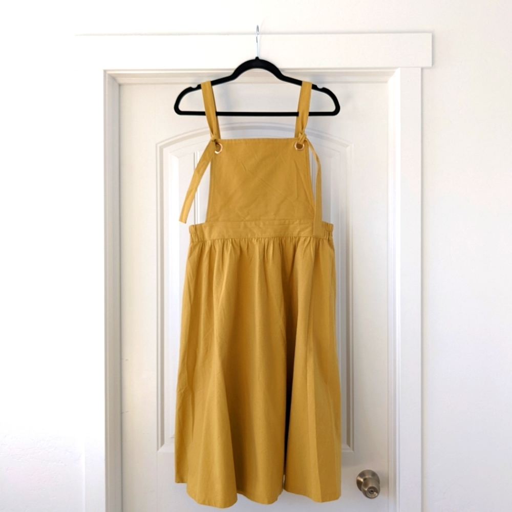 Roolee yellow pinafore dress